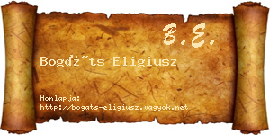Bogáts Eligiusz névjegykártya